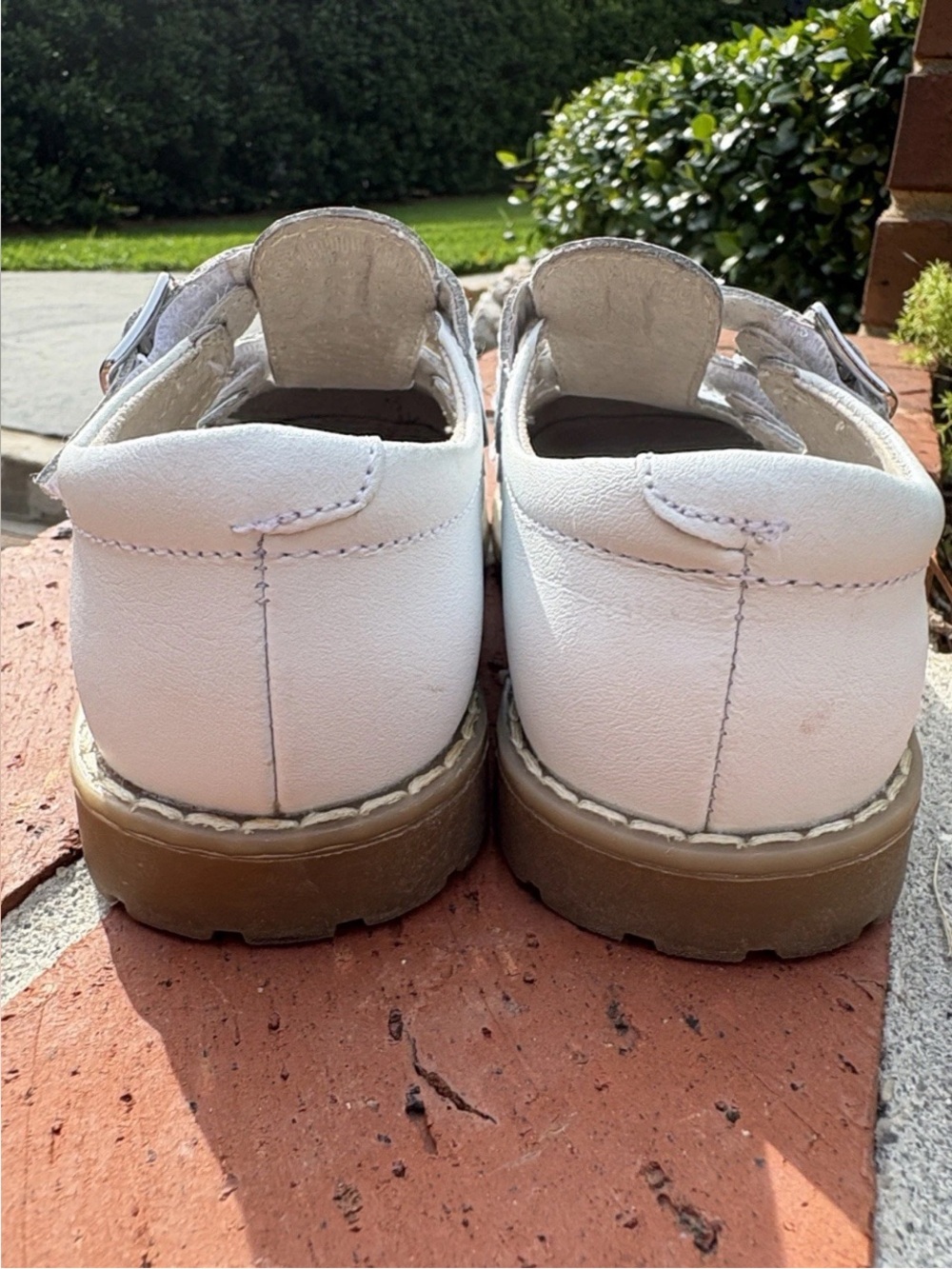 L'Amour Beatrix White Double T-Strap Mary Jane Dress Shoes Leather Toddler 9 - Picture 4 of 6